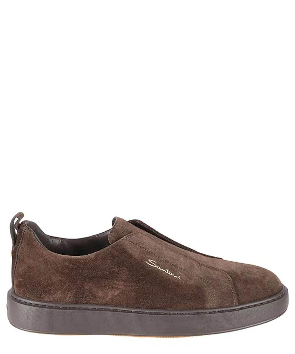 SANTONI Victory Sneakers In Brown product image