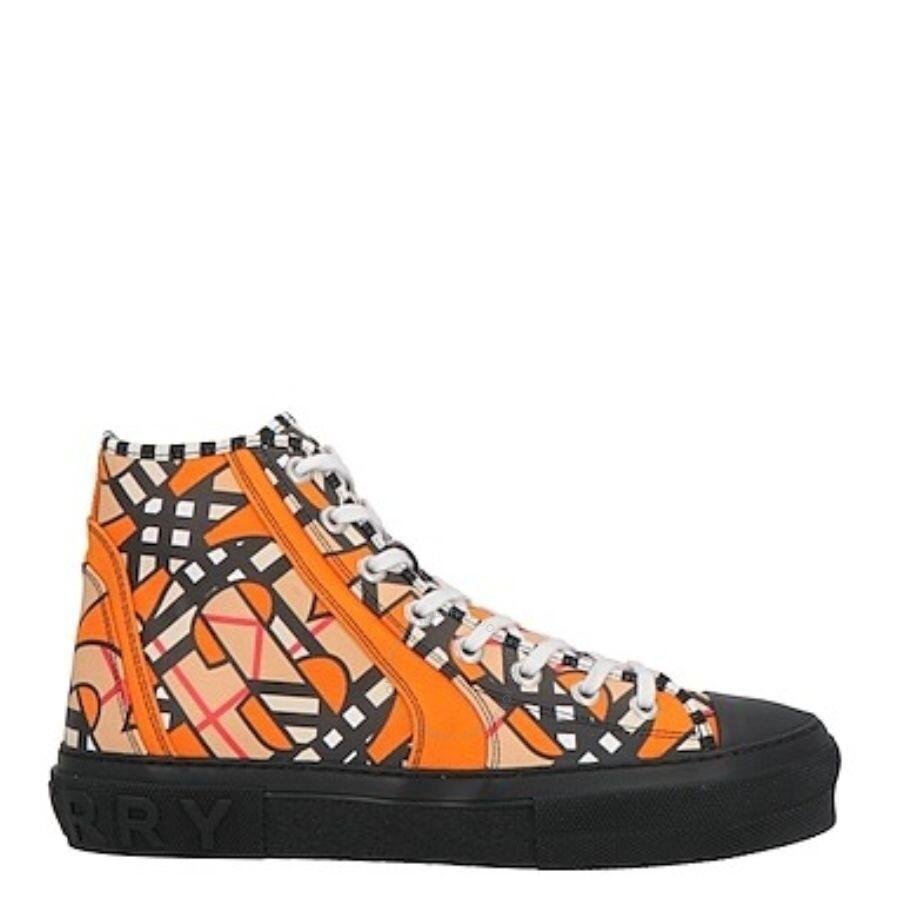 BURBERRY Monogram High Top Sneakers In Orange Product Image