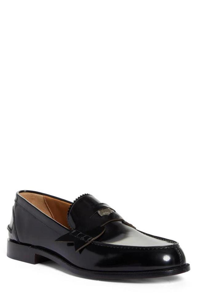 CHRISTIAN LOUBOUTIN Penny Loafer In Black/ Lin Loubi Product Image