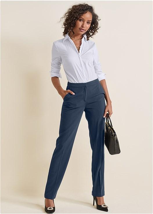 High-Rise Straight Trousers Product Image