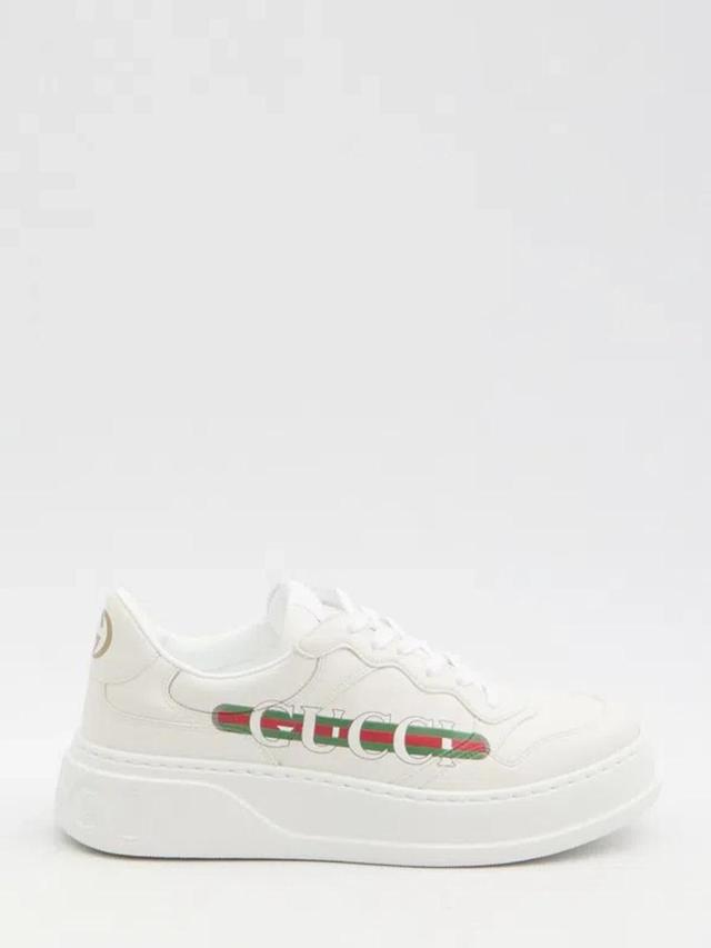 GUCCI Leather Sneakers In White Product Image