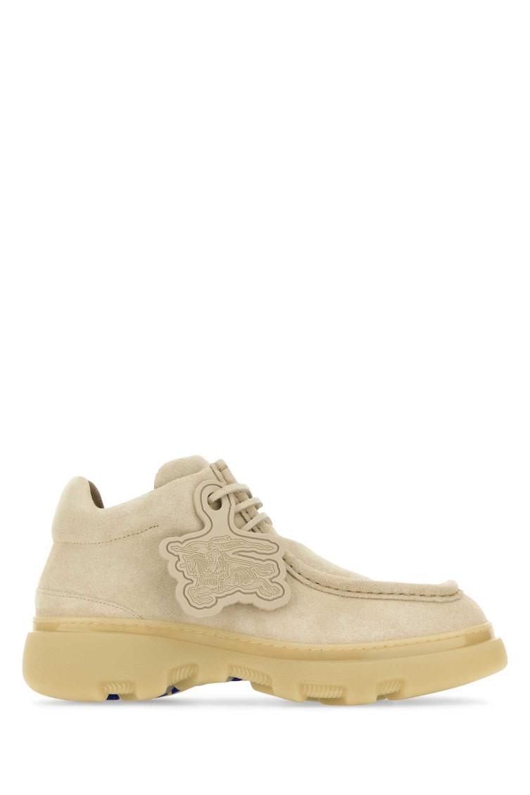 Man Chalk Suede Creeper Lace-up Shoes In Beige Product Image