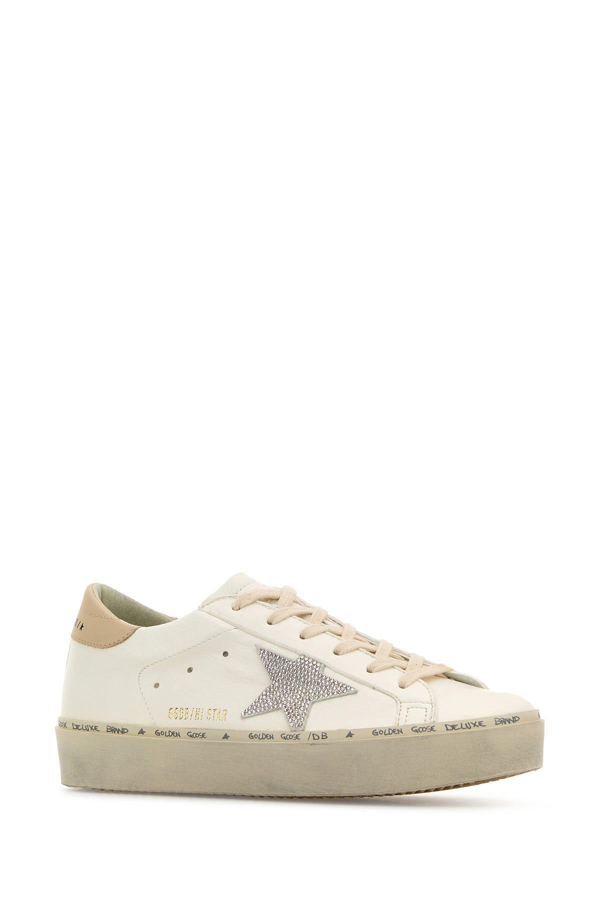 GOLDEN GOOSE White Hi Star Leather Sneakers Product Image