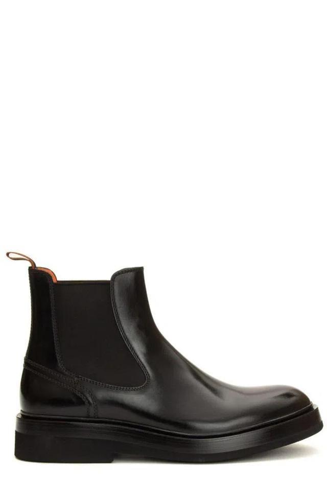 SANTONI Round Toe Chelsea Boots In Black Product Image