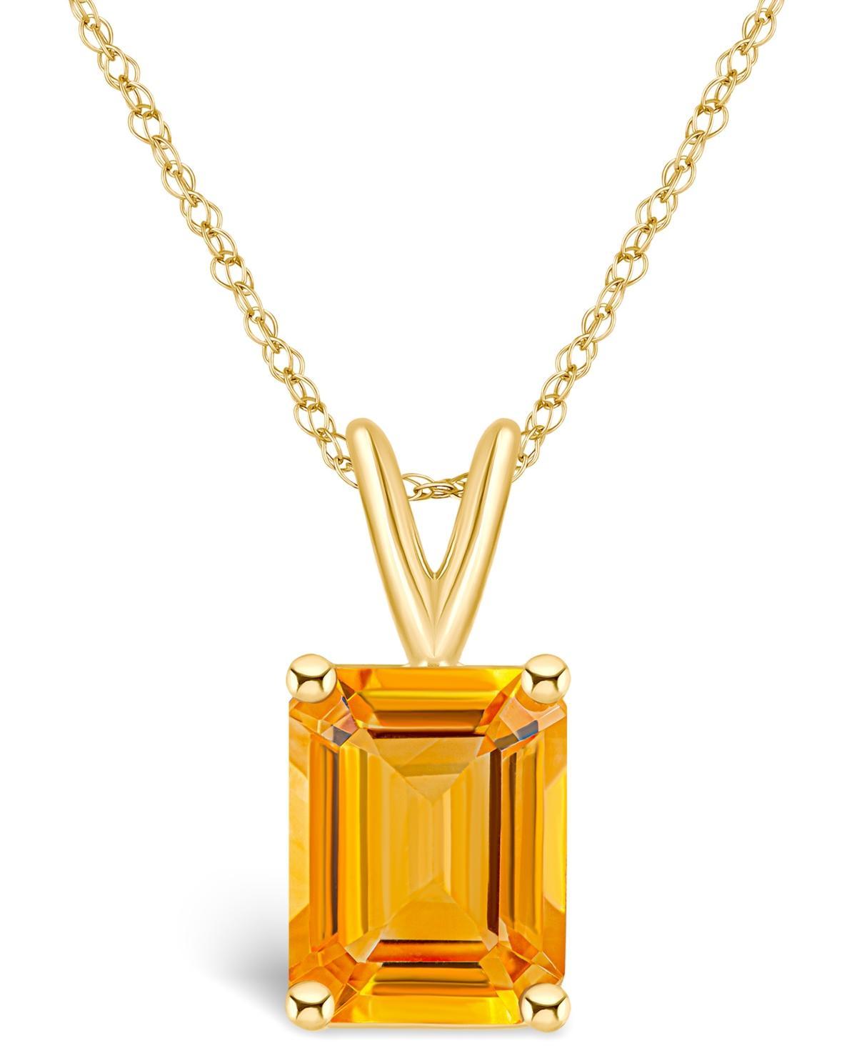 Celebration Gems 14k Gold Gemstone Pendant Necklace, Womens Citrine Product Image