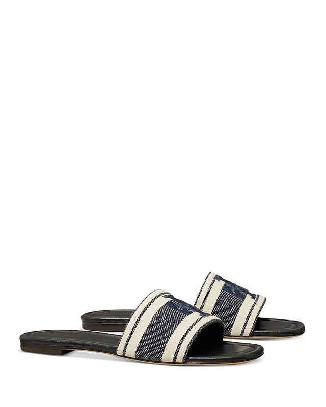 Tory Burch Womens Double T Jacquard Slide Sandals Product Image