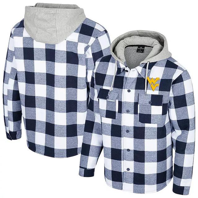 Mens Colosseum /White West Virginia Mountaineers Buffalo Plaid Full-Zip Hoodie Jacket Product Image