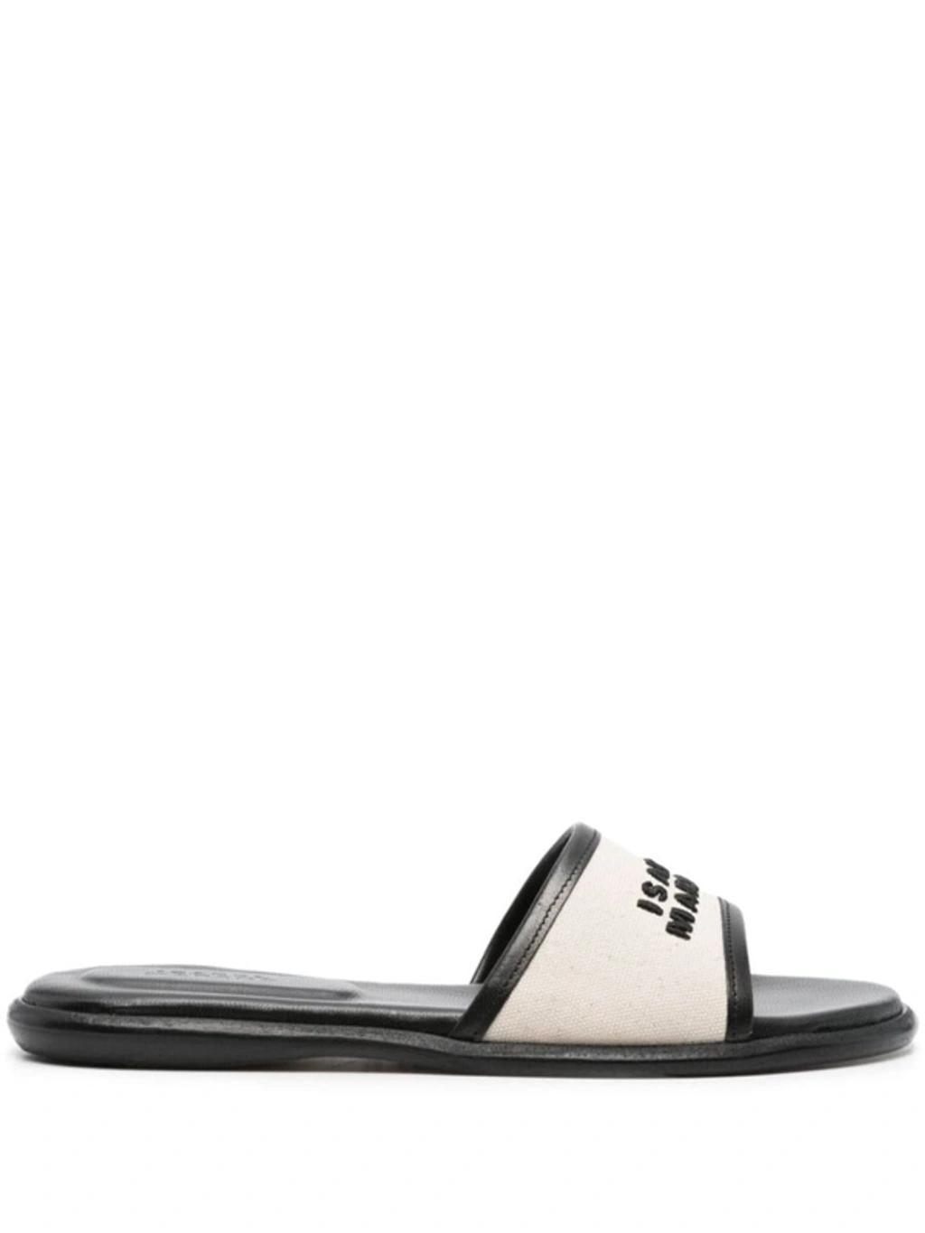 ISABEL MARANT Vikee Slipper-mule In Beige Cotton In Black Product Image