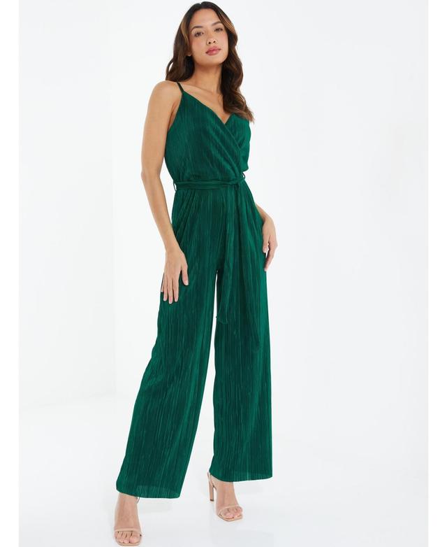 Quiz Womens Plisse Palazzo Jumpsuit Product Image