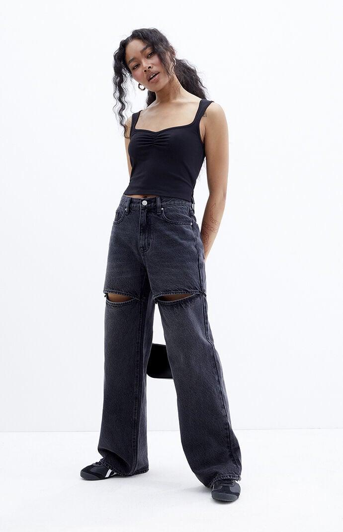 Women's Cali Bow Baggy Boyfriend Jeans - Product Image