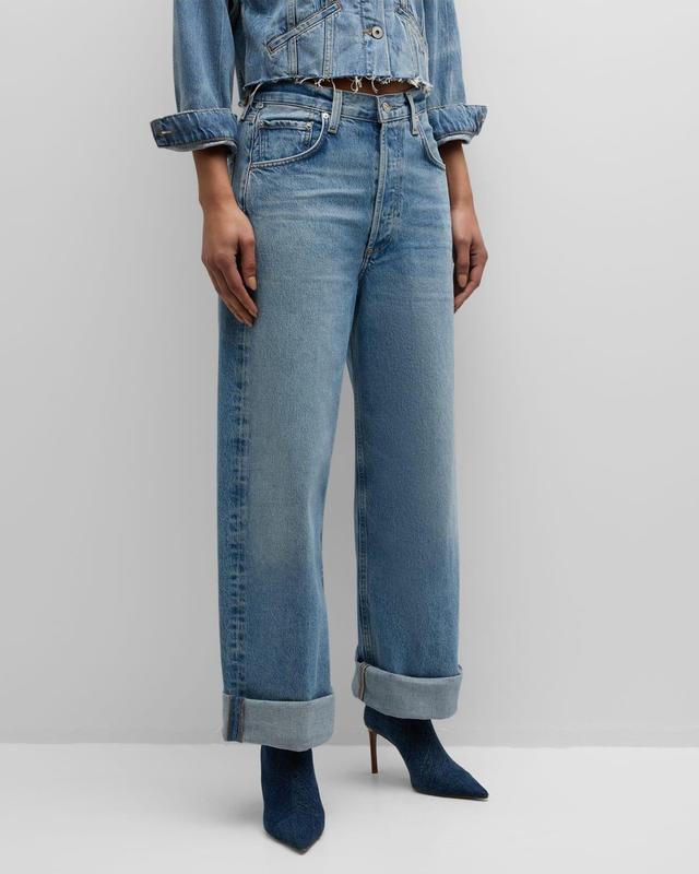 Citizens of Humanity Ayla Baggy Cuffed Crop in Blue. Size 27, 28, 29, 32. Product Image