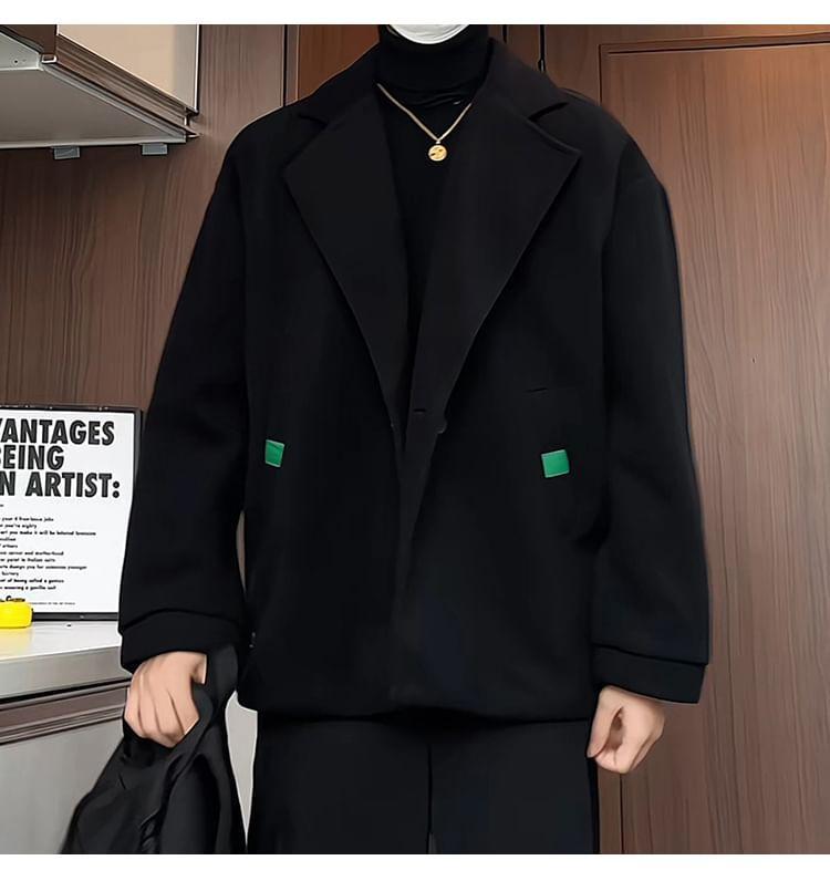 Plain Double-Button Jacket Product Image