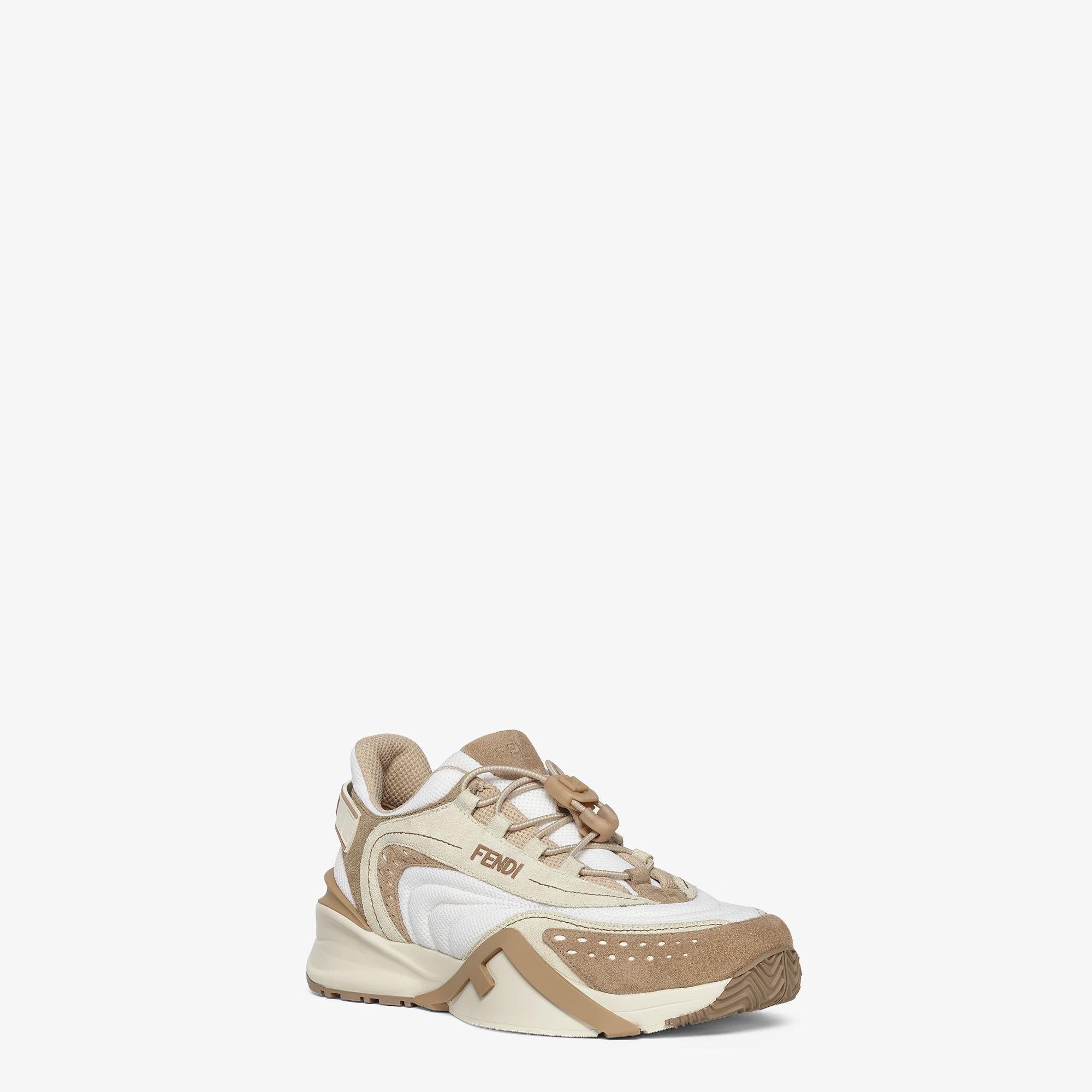 Fendi FlowBeige mesh and suede low tops Product Image