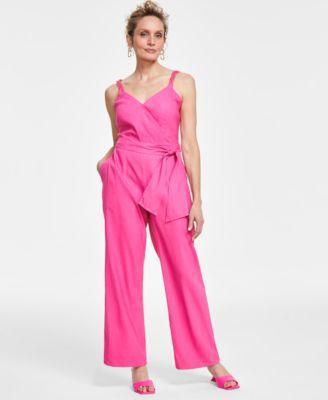 I.n.c. International Concepts Womens Chain-Strap Tie-Waist Jumpsuit, Created for Macys Product Image