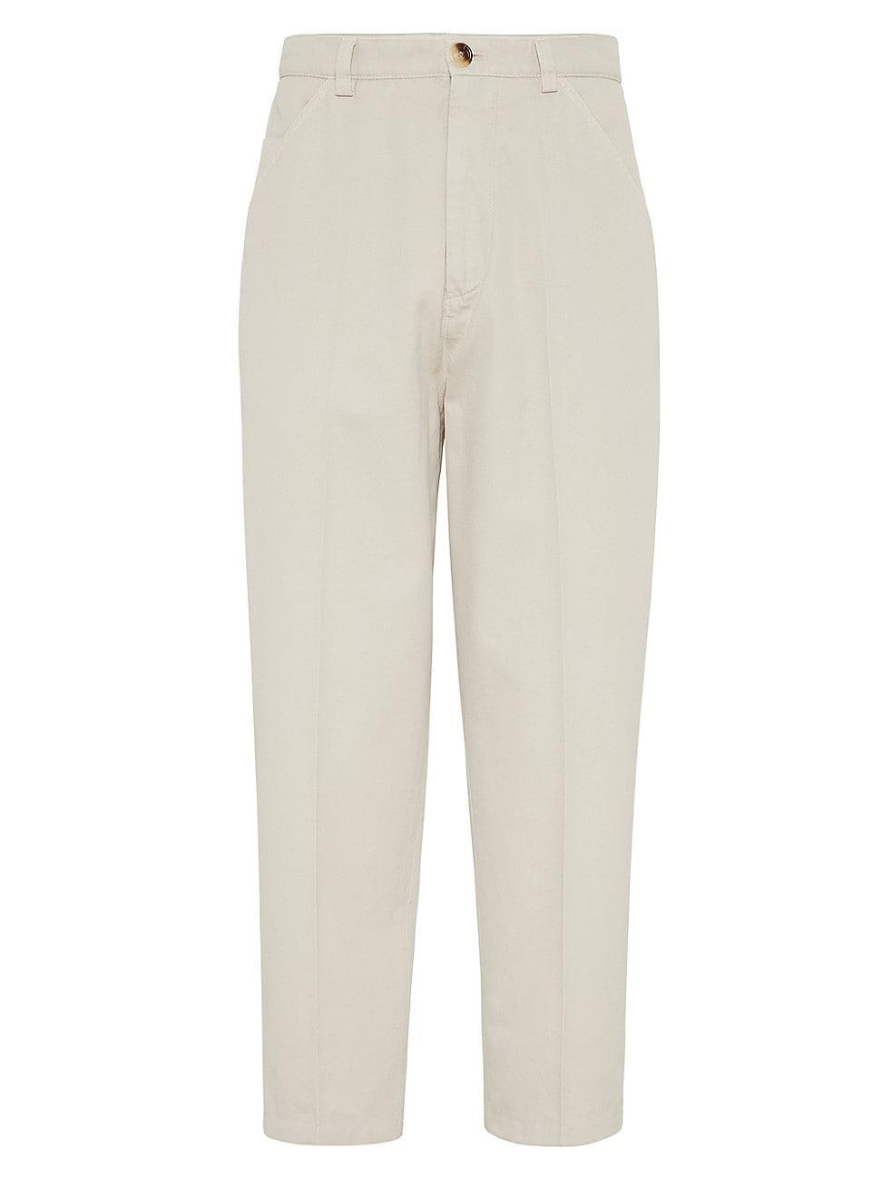 Mens Garment Dyed Leisure Fit Trousers in Twisted Cotton Gabardine Product Image