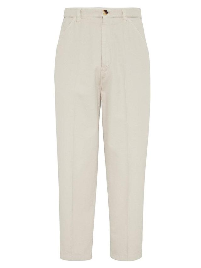 Mens Garment Dyed Leisure Fit Trousers in Twisted Cotton Gabardine Product Image