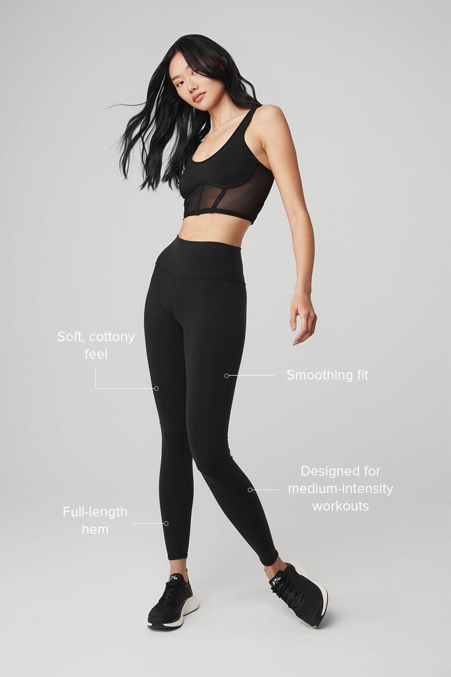 High-Waist Airbrush Legging - Black Female Product Image