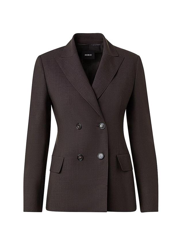 Womens Double-Breasted Wool Blazer Product Image