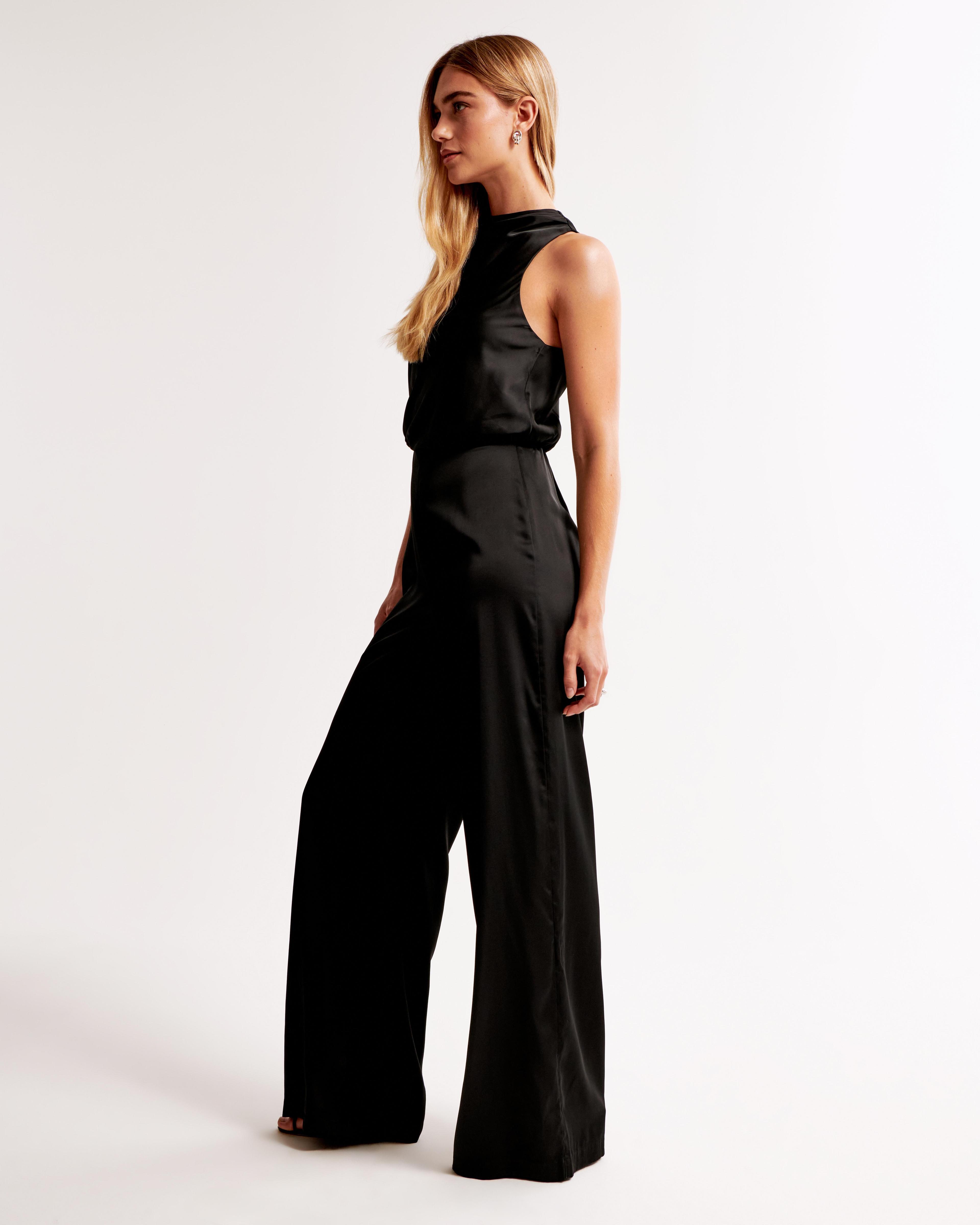 High-Neck Draped Jumpsuit Product Image