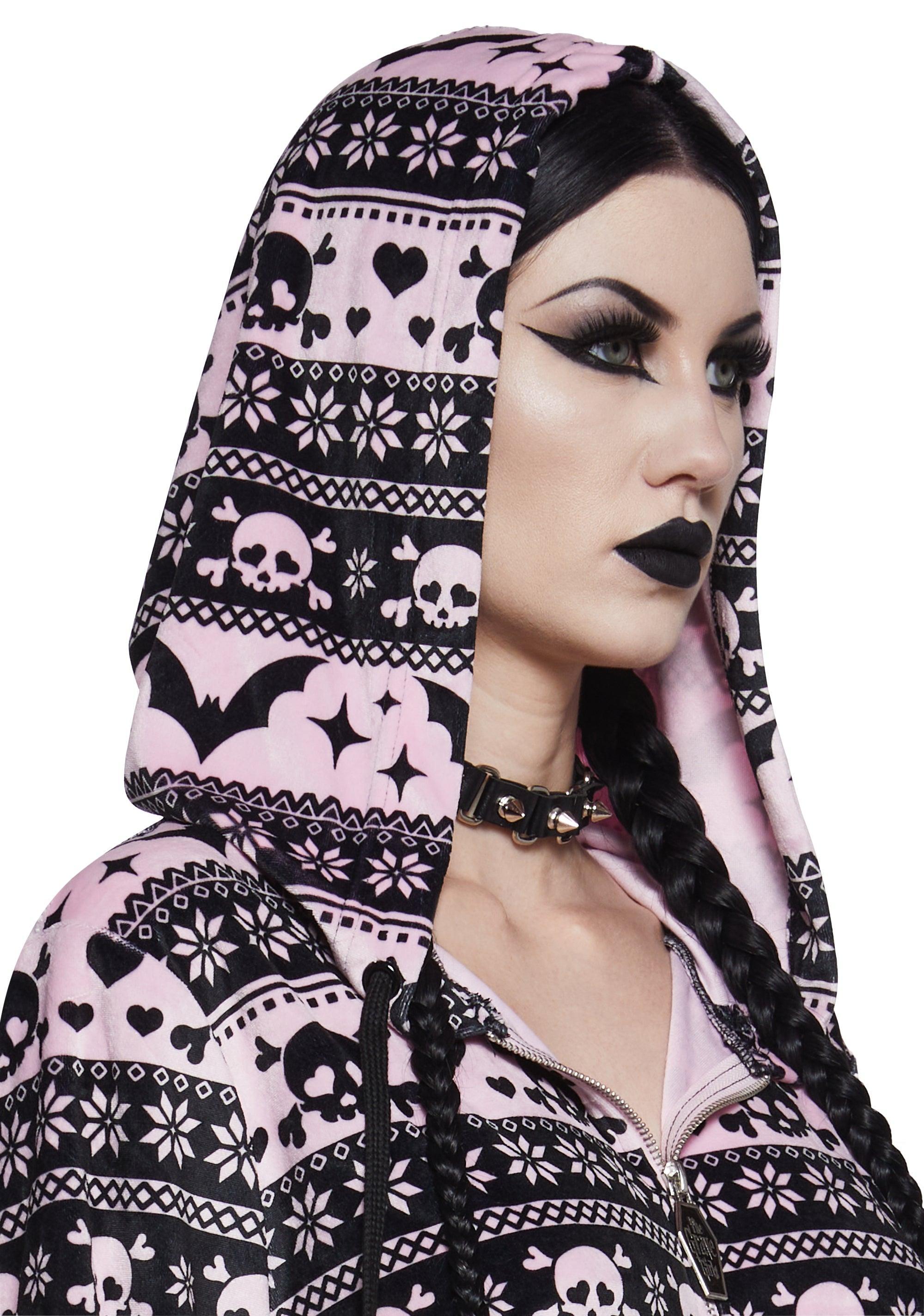 Deck The Skulls Zip-Up Hoodie Girls Product Image