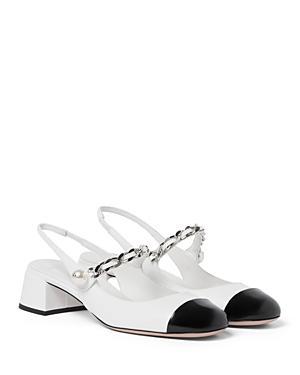 Miu Miu Womens Cap Toe Iconic Slingback Pumps Product Image