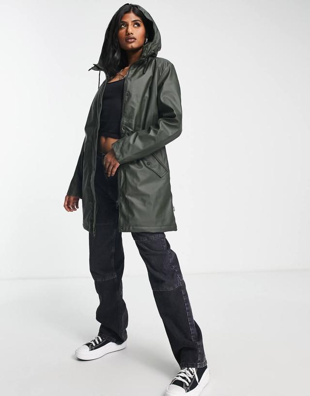 Only raincoat with hood in khaki green  Product Image