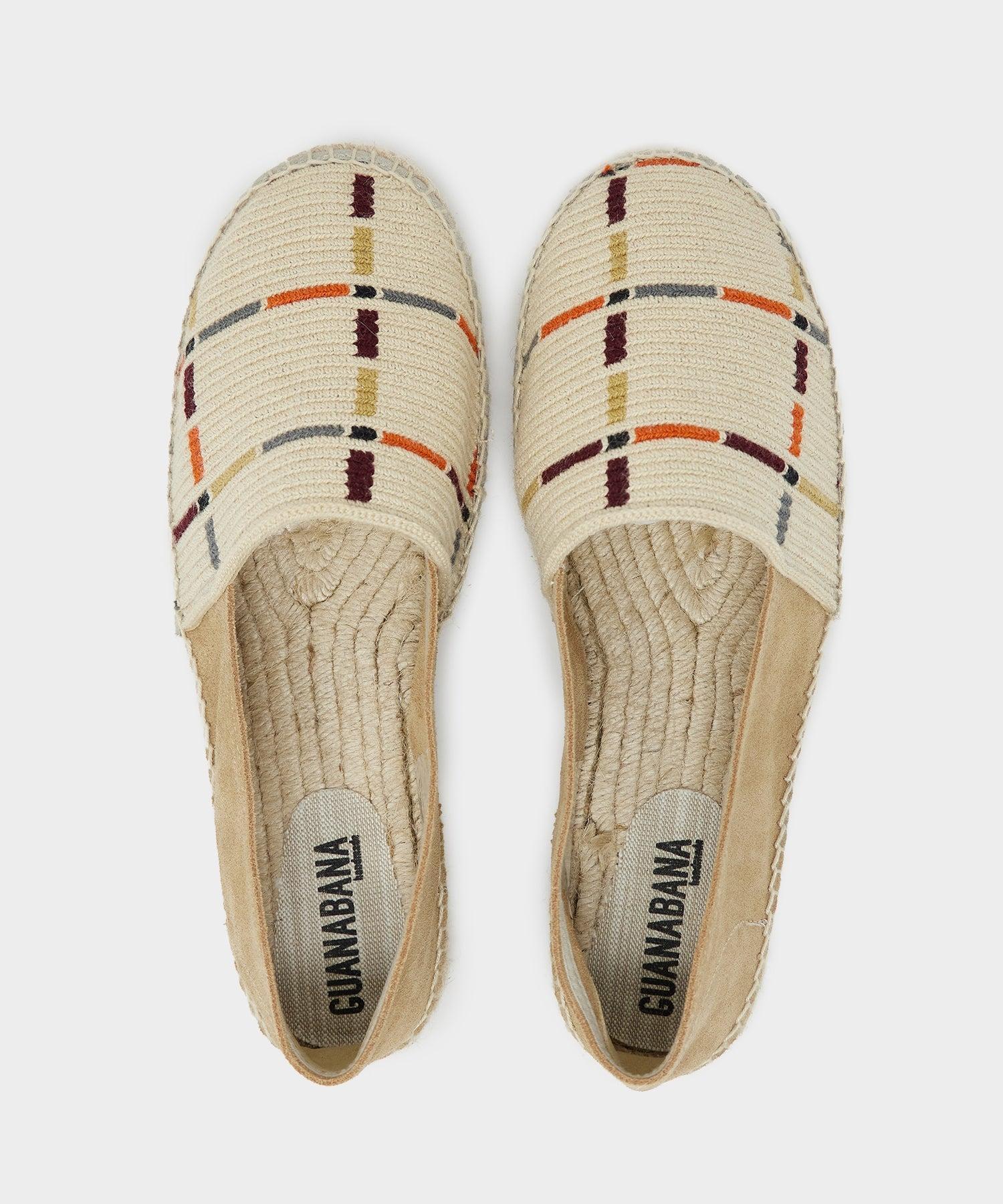 Guanábana Espadrilles In Beige Grid Product Image