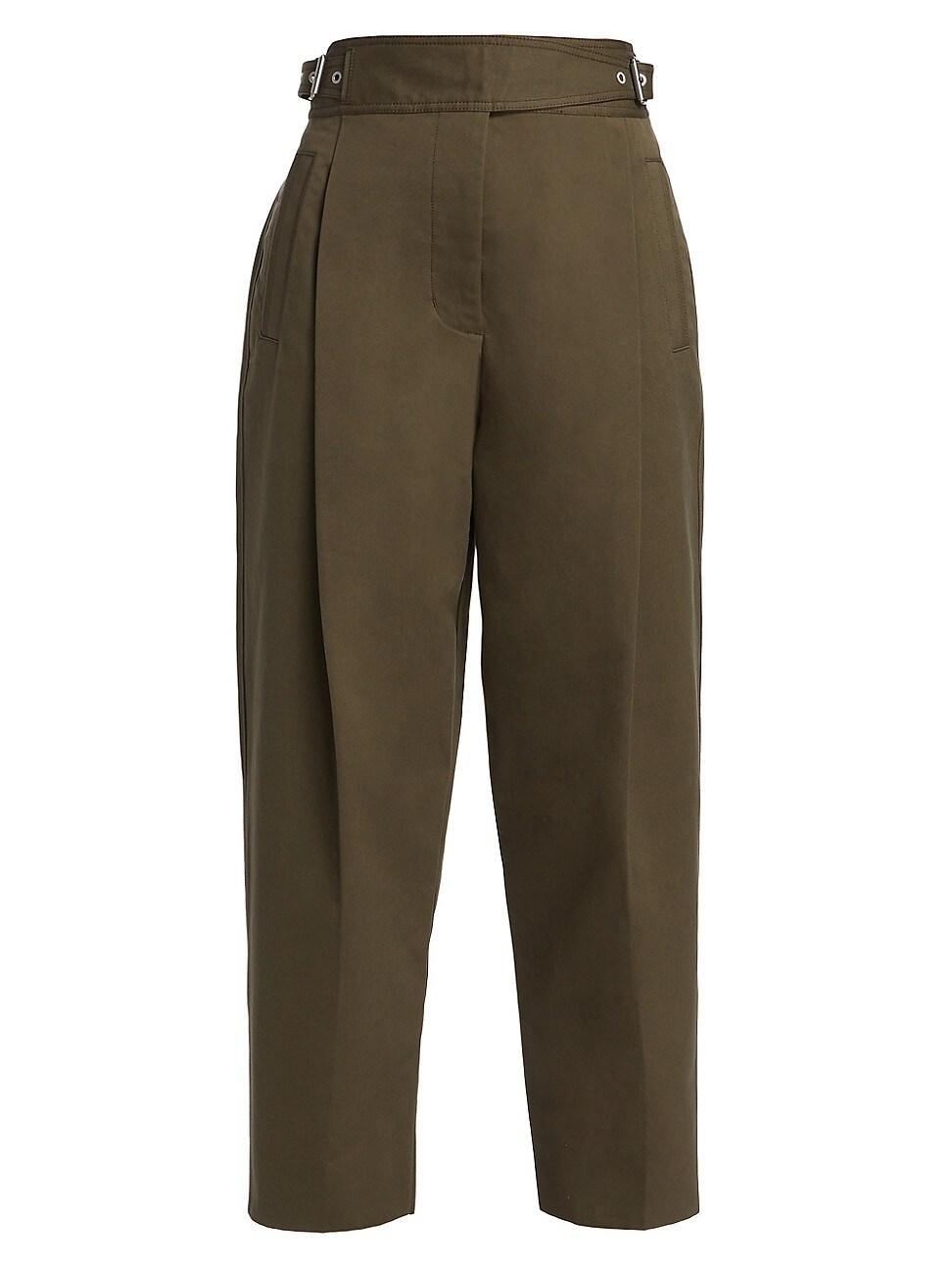 Womens Utility Pleated Cropped Trousers Product Image