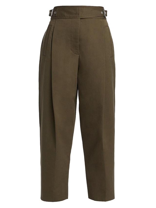 Womens Utility Pleated Cropped Trousers Product Image