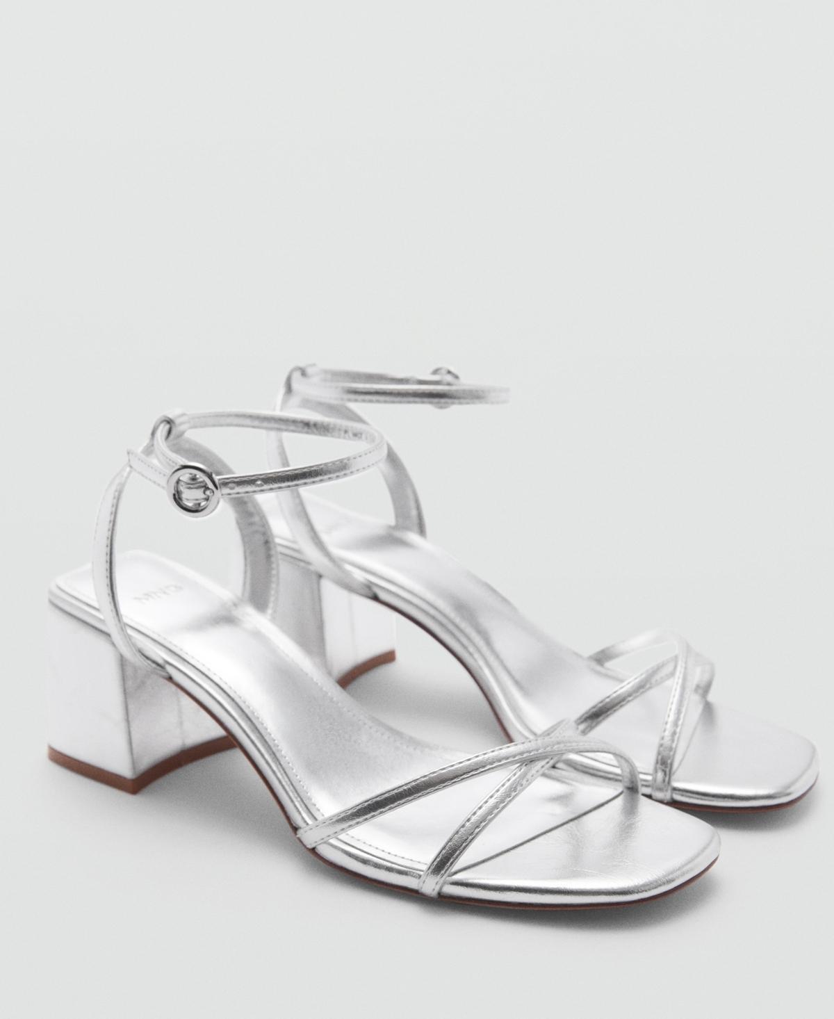 Mango Womens Metallic Strap Sandals Product Image