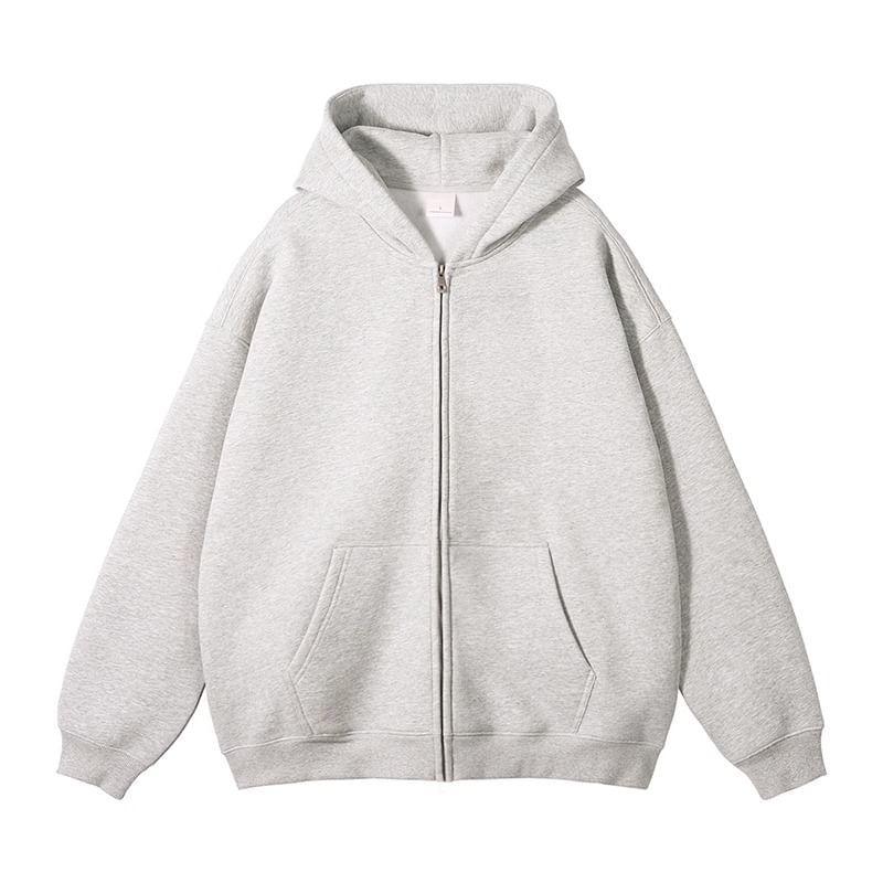 Plain Zip Hoodie Product Image