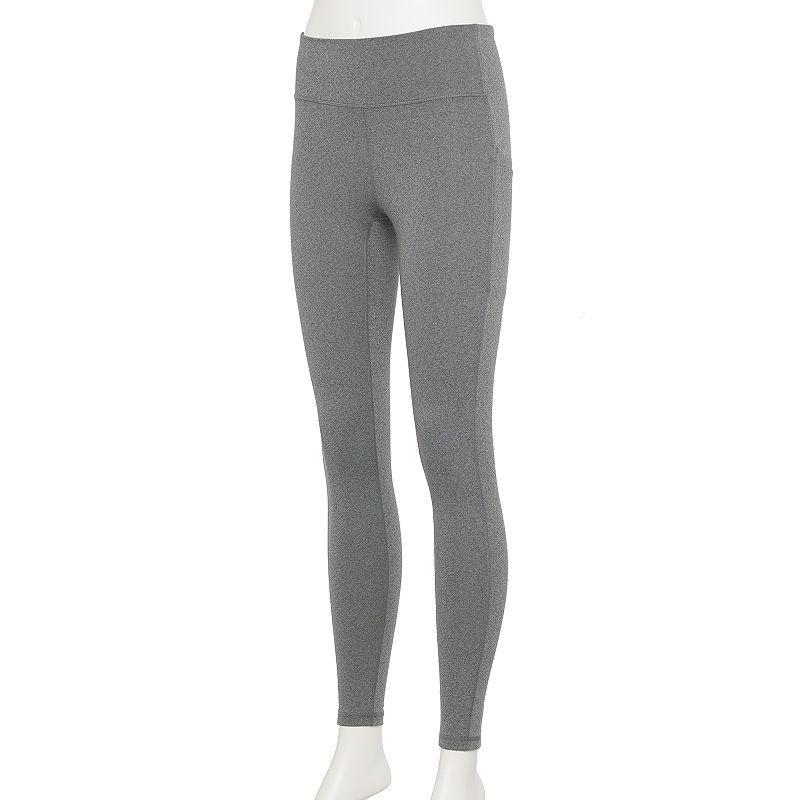 Petite Tek Gear Ultrastretch High-Waisted Side Pocket Leggings, Womens Grey Product Image