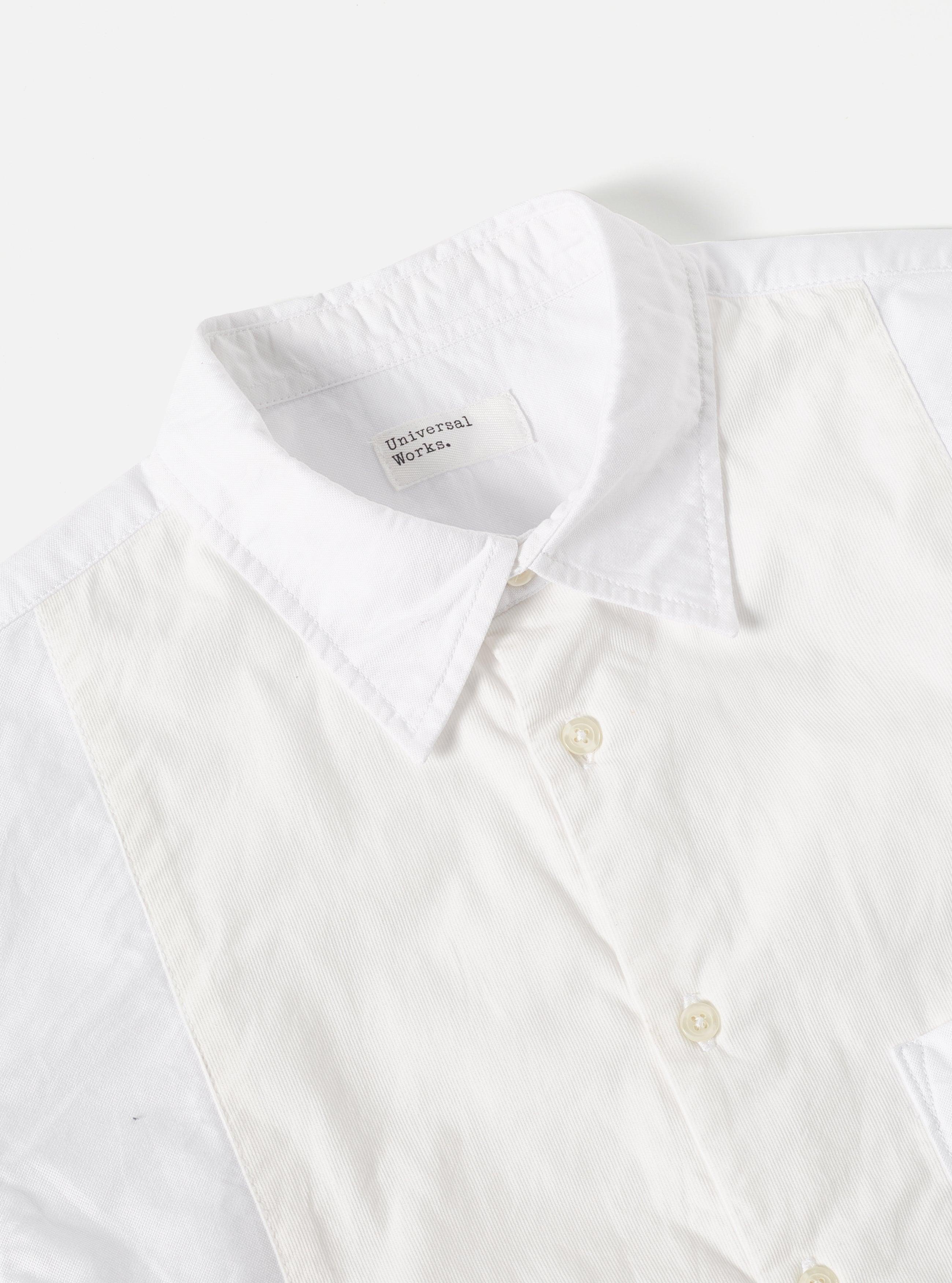 Universal Works Bib Front Shirt in White Oxford/Cord Mix Product Image