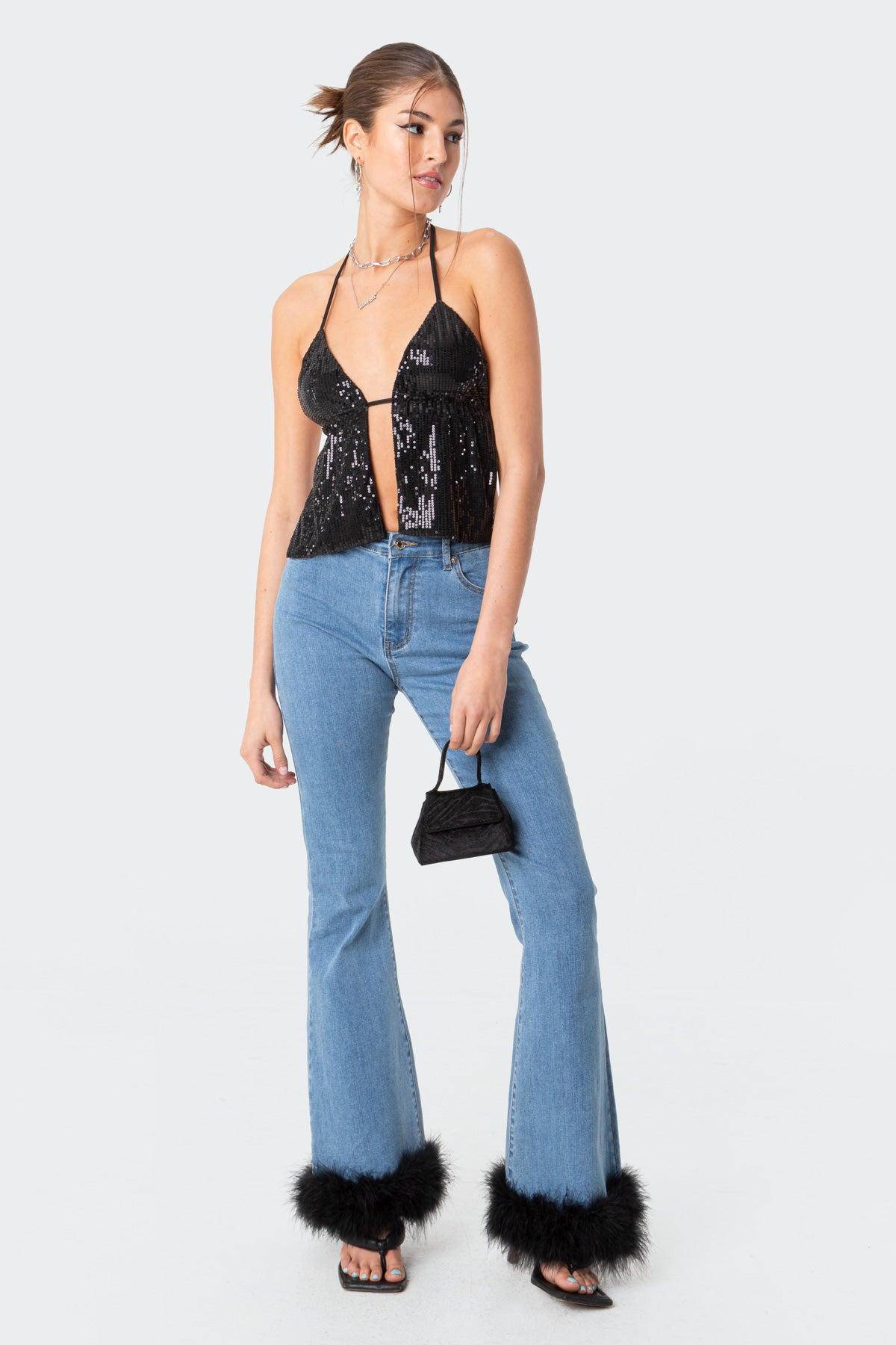 Estelle Open-Back Sequin Top Product Image