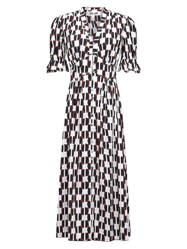 Womens Erica Geometric Cotton-Blend Midi-Shirtdress Product Image