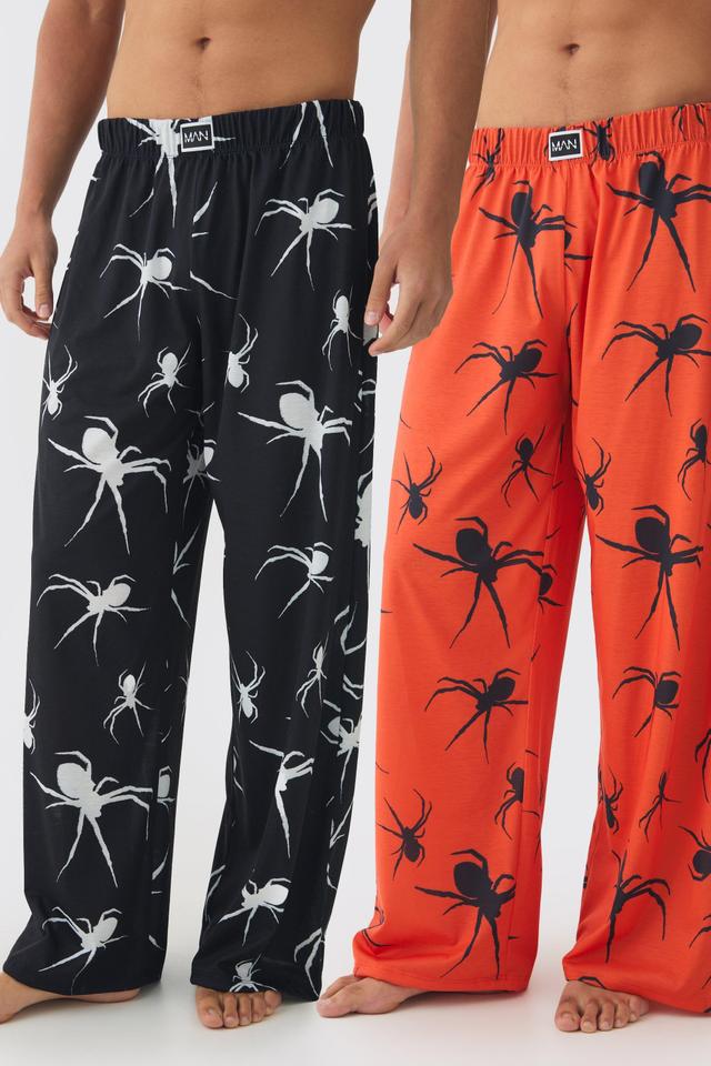 2 Pack Man Spider Lounge Bottoms | boohooMAN USA Product Image