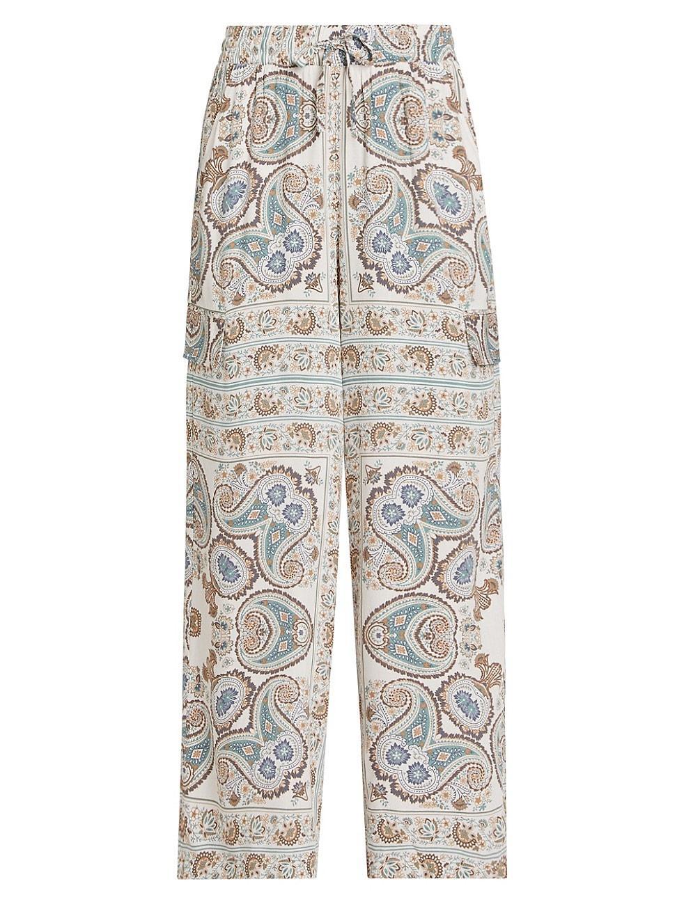 Womens Venice Paisley Wide-Leg Pants Product Image