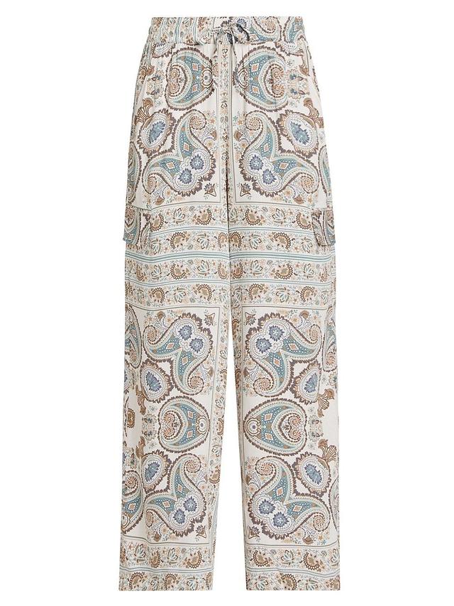 Womens Venice Paisley Wide-Leg Pants Product Image