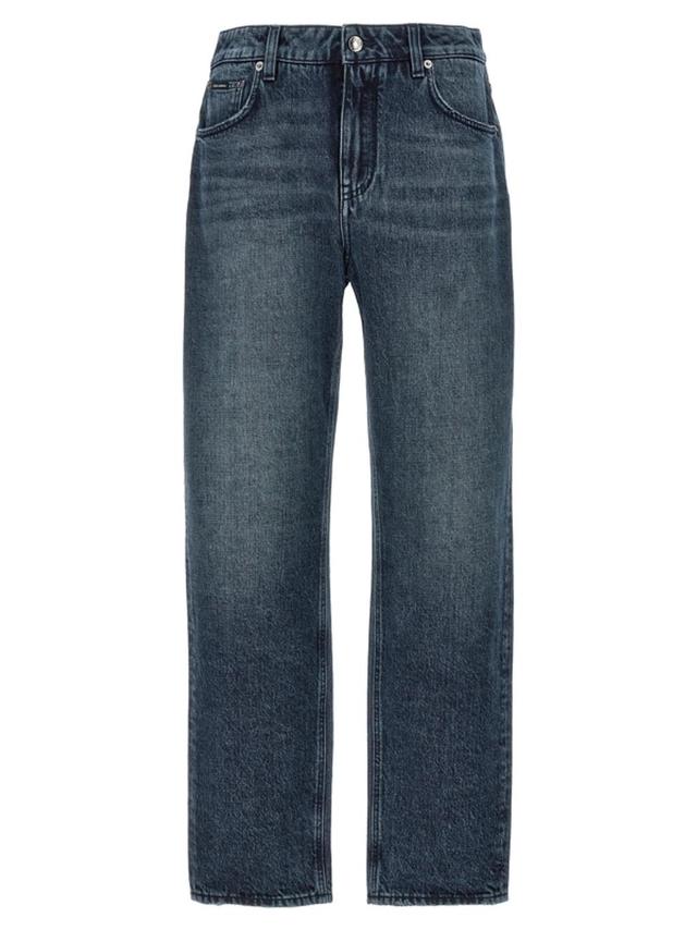 Boyfriend Jeans In Navy Blue Product Image