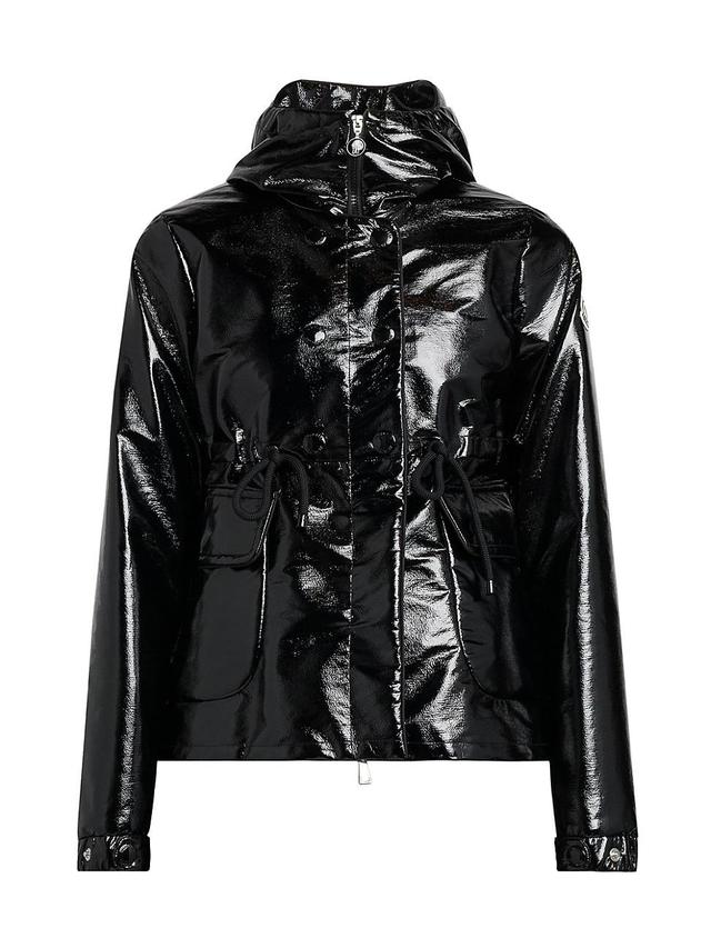 Womens Agnou Hooded Glossy Textured Jacket Product Image