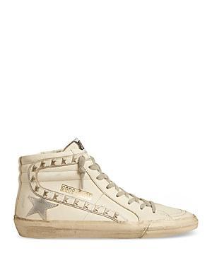 Golden Goose Womens Slide Studded Leather High Top Sneakers Product Image