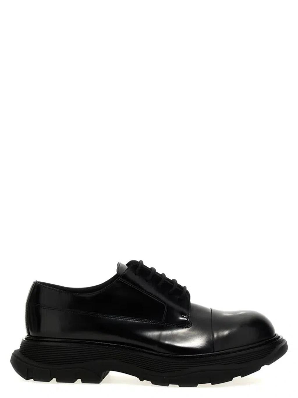 Lace-up Leather Lace Up Shoes In Black Product Image