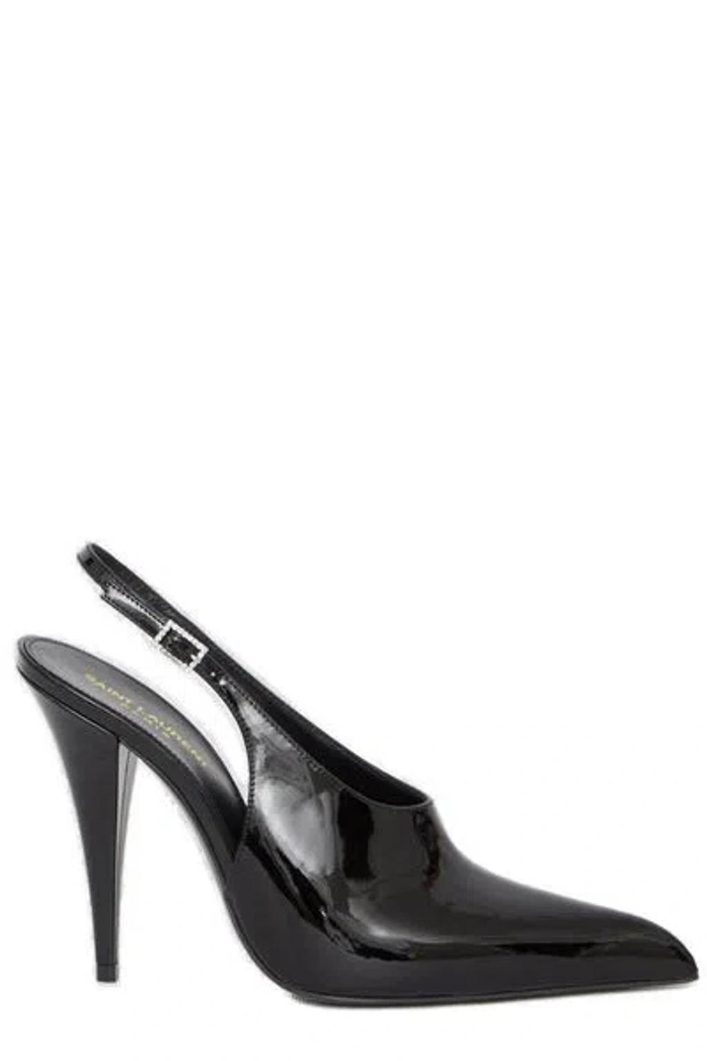 Raven Pointed-toe Slingback Pumps In Black product image