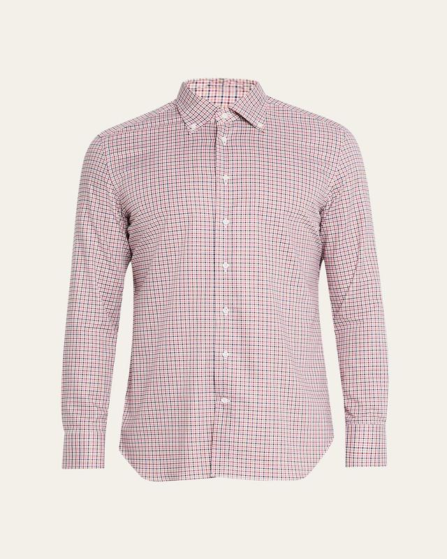 Mens Cotton Graph Check Sport Shirt Product Image