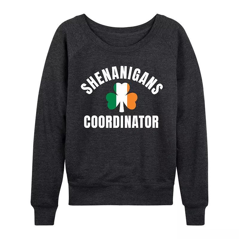 Womens Shenanigans Coordinator Slouchy Graphic Sweatshirt Heather Grey Product Image