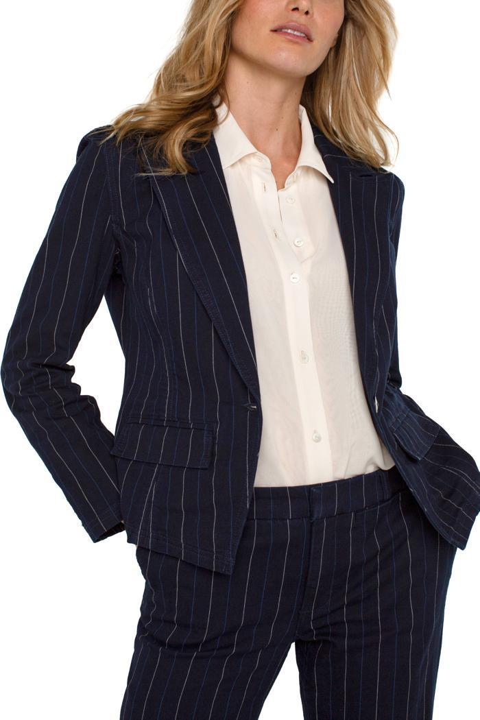 Notch Collar One Button Blazer Product Image