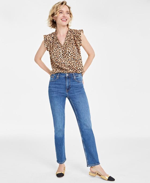 On 34th Womens High Rise Straight-Leg Jeans, Regular and Short, Created for Macys Product Image