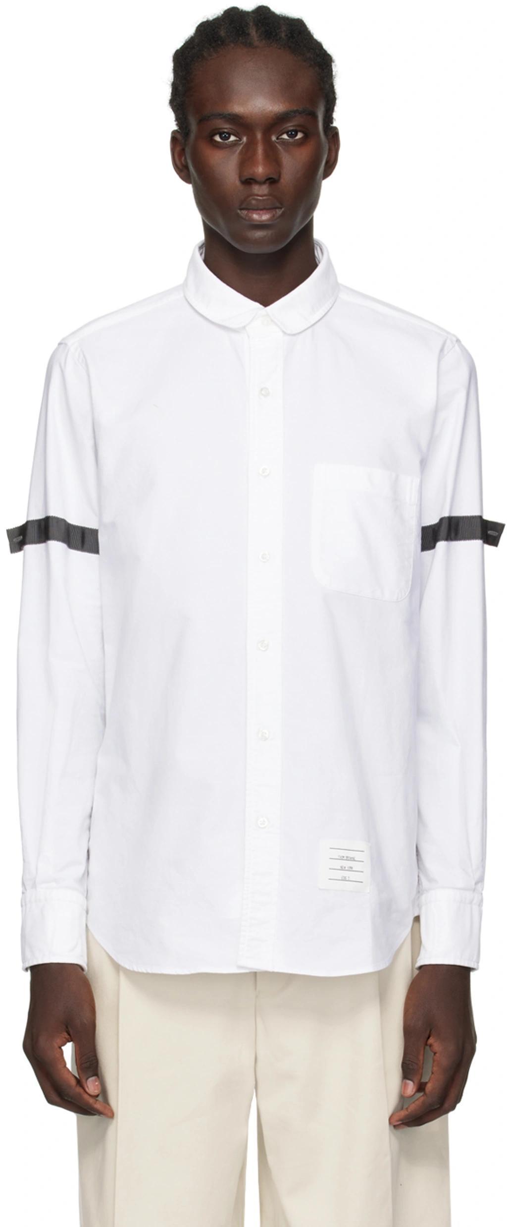 White Button Shirt In 100 White Product Image