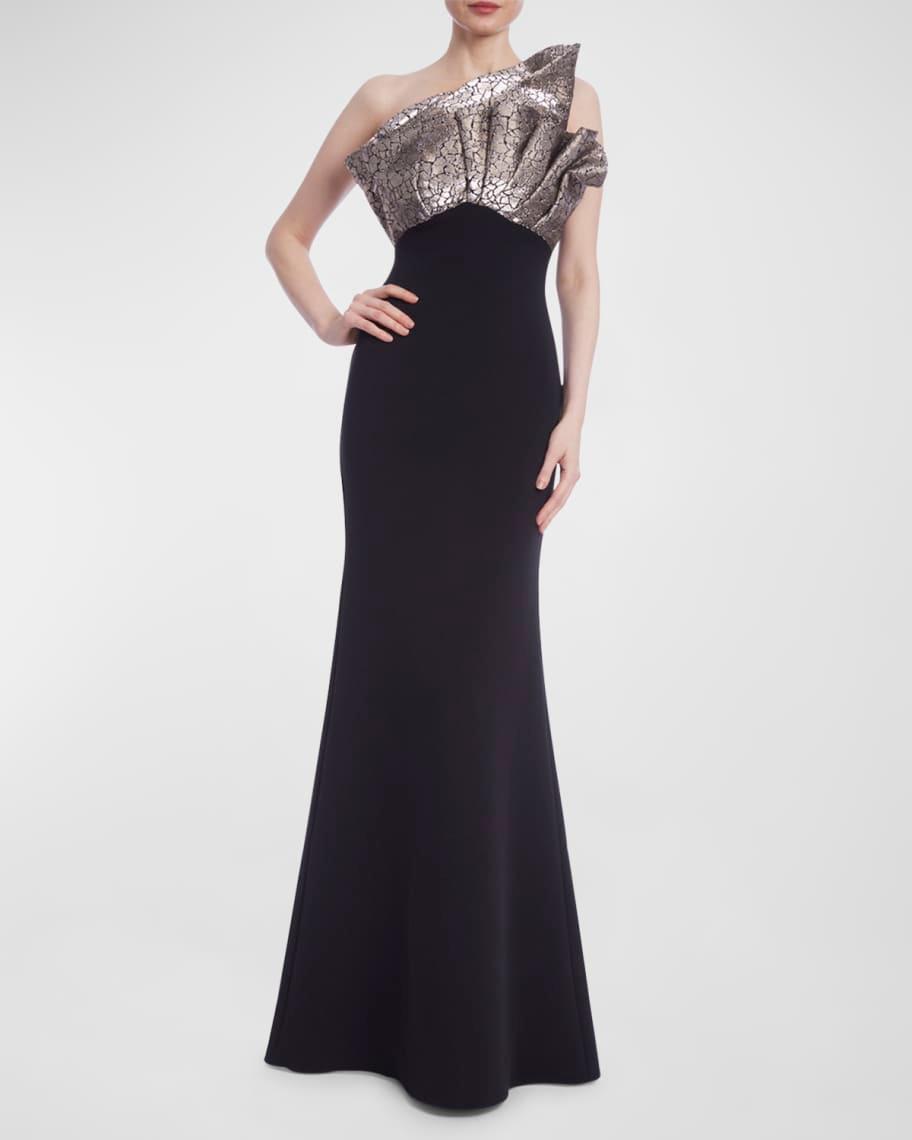 Strapless Metallic-Embellished Trumpet Gown Product Image