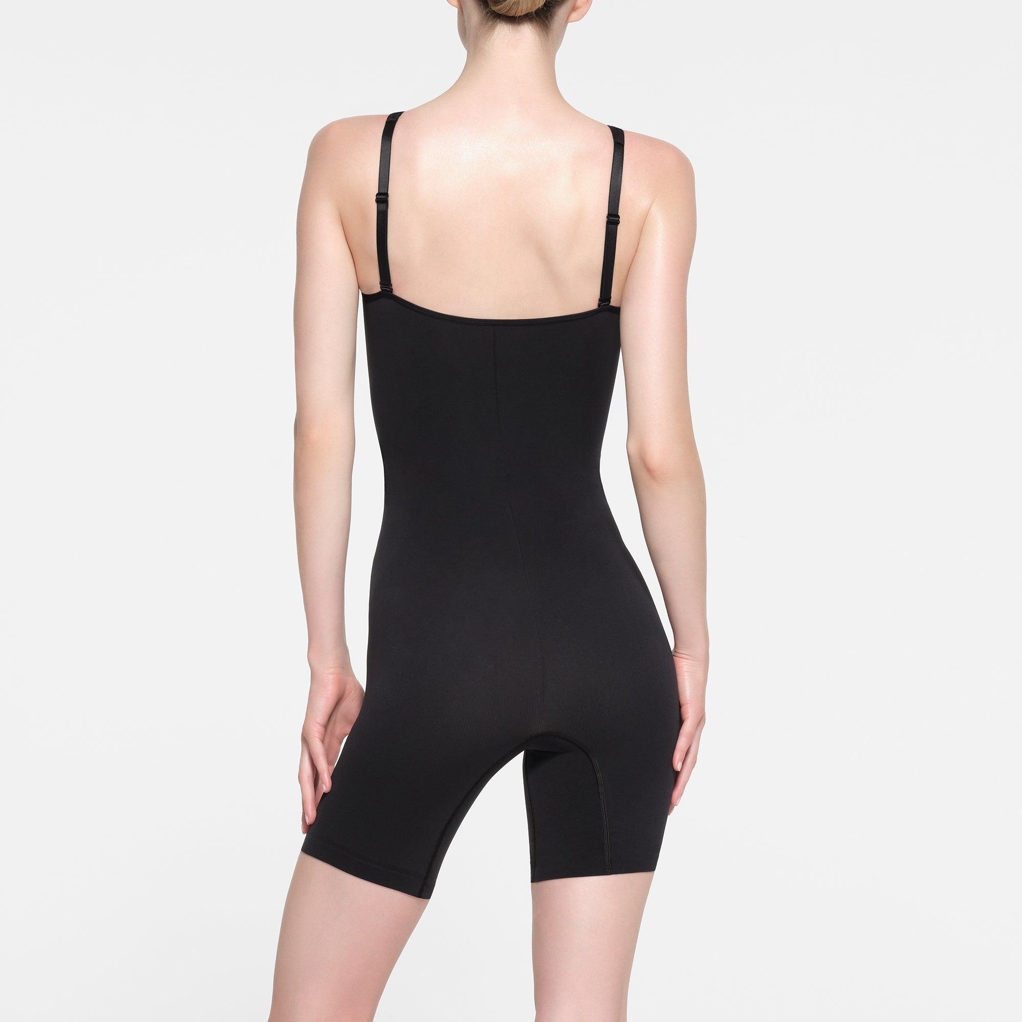 SEAMLESS SCULPT ZIP FRONT MID THIGH BODYSUIT | ONYX Product Image